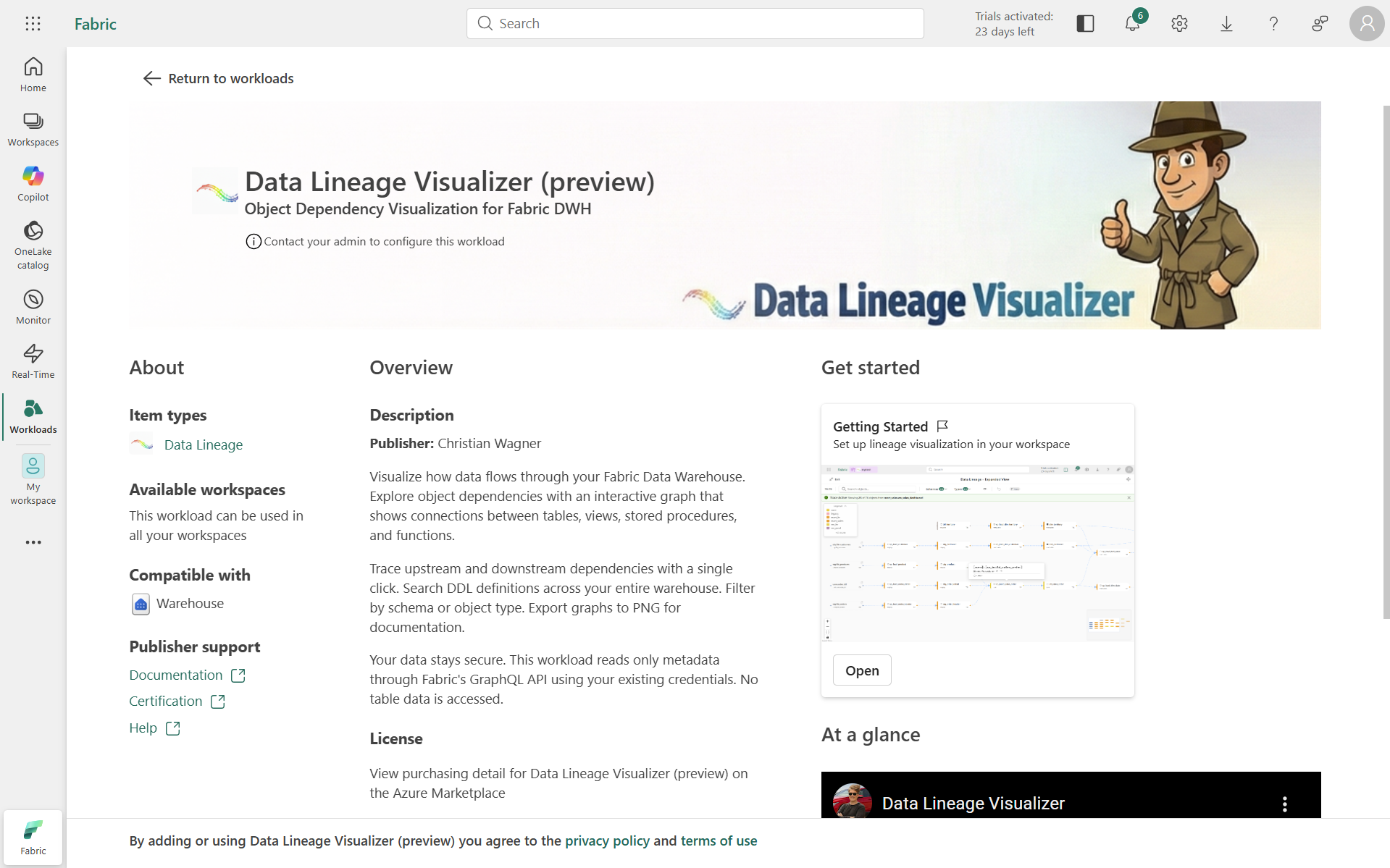 Fabric native lineage - item-level view